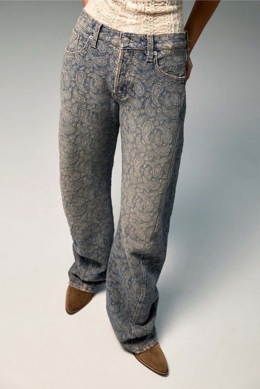 We The Free Fable Jacquard Twisted Jeans size 29 NWT